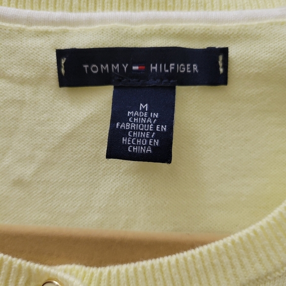 Tommy Hilfiger Butter Yellow Cardigan NWT Preppy Schoolgirl Cottagecore - Picture 2 of 9